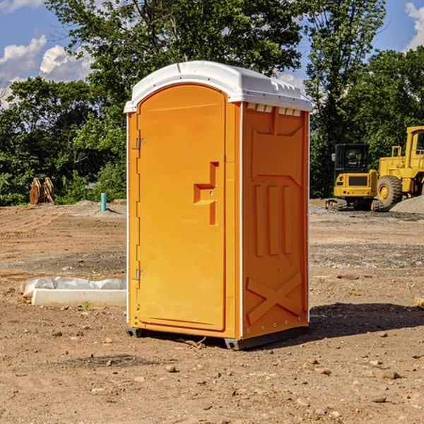 how often are the portable restrooms cleaned and serviced during a rental period in Rushville